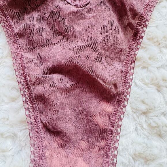 Hanky Panky Womens Daily Lace Original Rise Thong All Spice Mauve One Size NEW - Picture 7 of 8